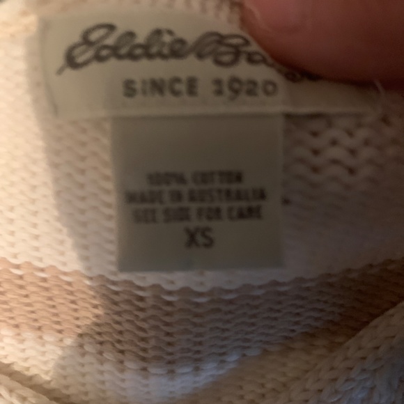 Eddie Bauer striped 100 percent cotton summer v neck sweater . Worn once - Picture 7 of 7